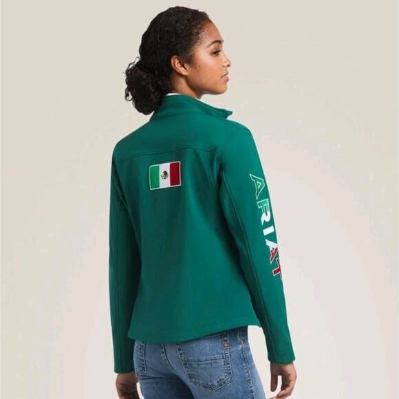 Ariat® Ladies Classic Team Verde Softshell Mexico Jacket Womens Size Large Green - Picture 1 of 10
